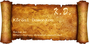 Kőrösi Domonkos névjegykártya